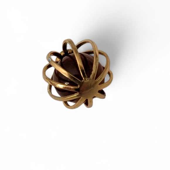 CARNELIAN Vintage Gold Caged Charm Bauble - Picture 5 of 6